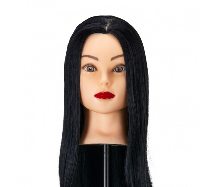 Gabbiano WZ2 kirpėjų mokymo galva, sintetiniai plaukai, spalva 1H, ilgis 55 cm