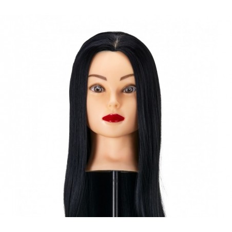 Gabbiano WZ2 kirpėjų mokymo galva, sintetiniai plaukai, spalva 1H, ilgis 55 cm