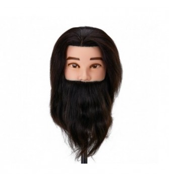 Gabbiano WZ4 treniruočių galvutė su barzda, natūralūs plaukai, spalva 1H, ilgis 22cm