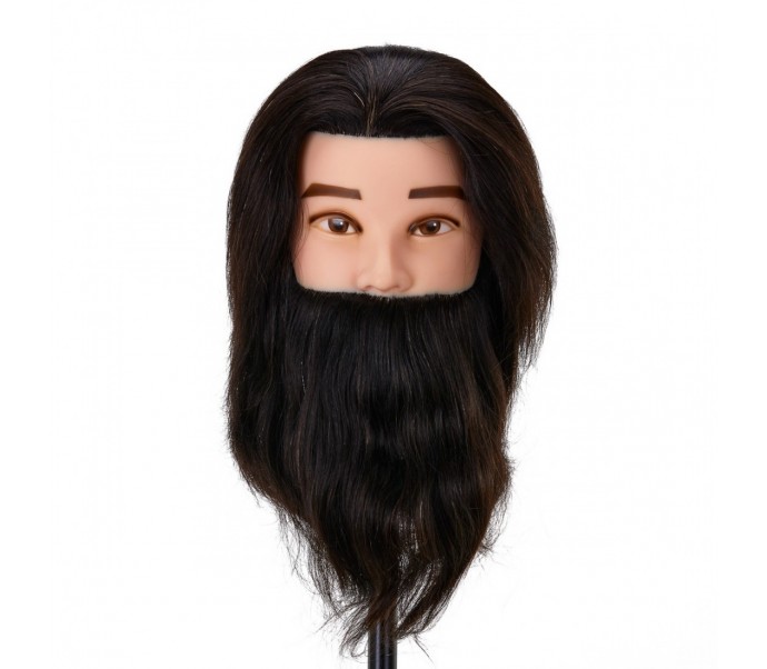 Gabbiano WZ4 treniruočių galvutė su barzda, natūralūs plaukai, spalva 1H, ilgis 22cm