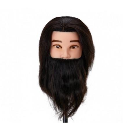 Gabbiano WZ4 treniruočių galvutė su barzda, natūralūs plaukai, spalva 1H, ilgis 22cm