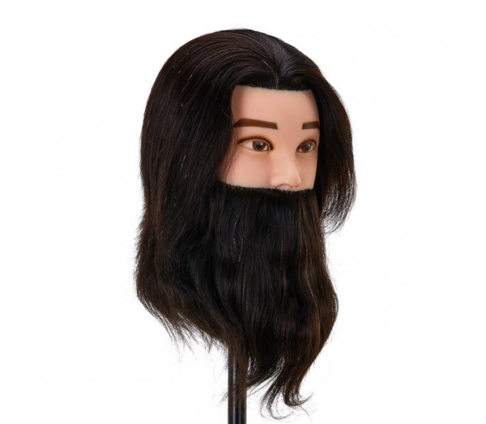 Gabbiano WZ4 treniruočių galvutė su barzda, natūralūs plaukai, spalva 1H, ilgis 22cm