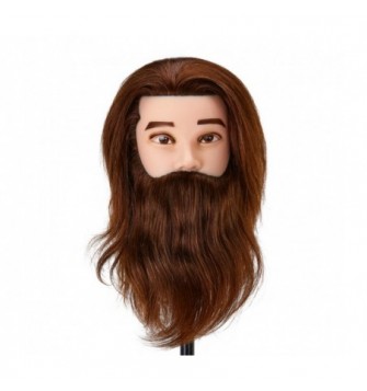 Gabbiano WZ4 treniruočių galva su barzda, natūralūs plaukai, spalva 4H, ilgis 22cm