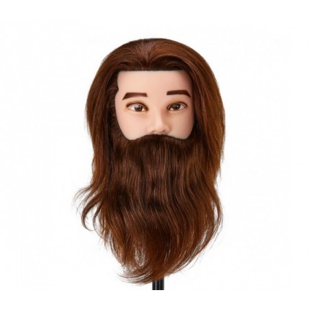 Gabbiano WZ4 treniruočių galva su barzda, natūralūs plaukai, spalva 4H, ilgis 22cm