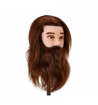 Gabbiano WZ4 treniruočių galva su barzda, natūralūs plaukai, spalva 4H, ilgis 22cm