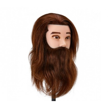 Gabbiano WZ4 treniruočių galva su barzda, natūralūs plaukai, spalva 4H, ilgis 22cm