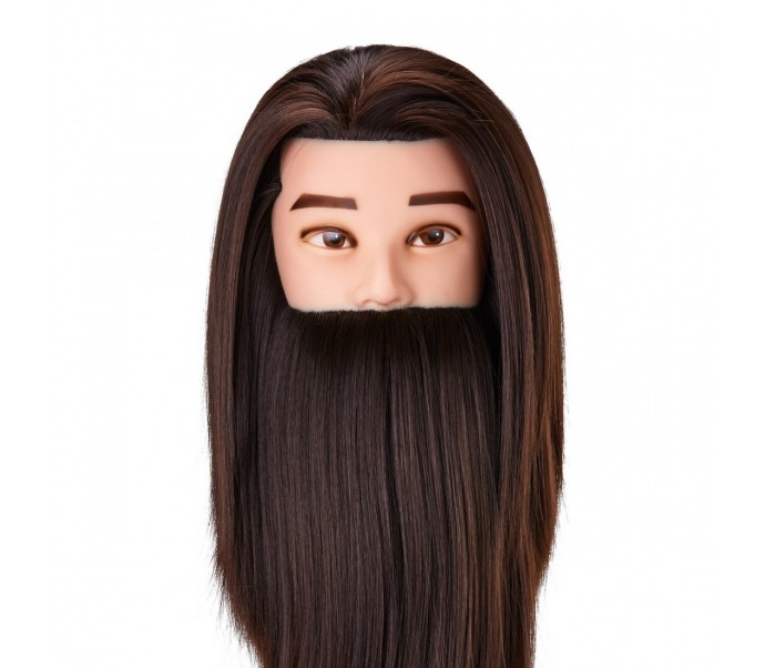 Główka treningowa z brodą fryzjerska Gabbiano WZ4 syntetyczne włosy, kolor 4H, długość 8"+6"