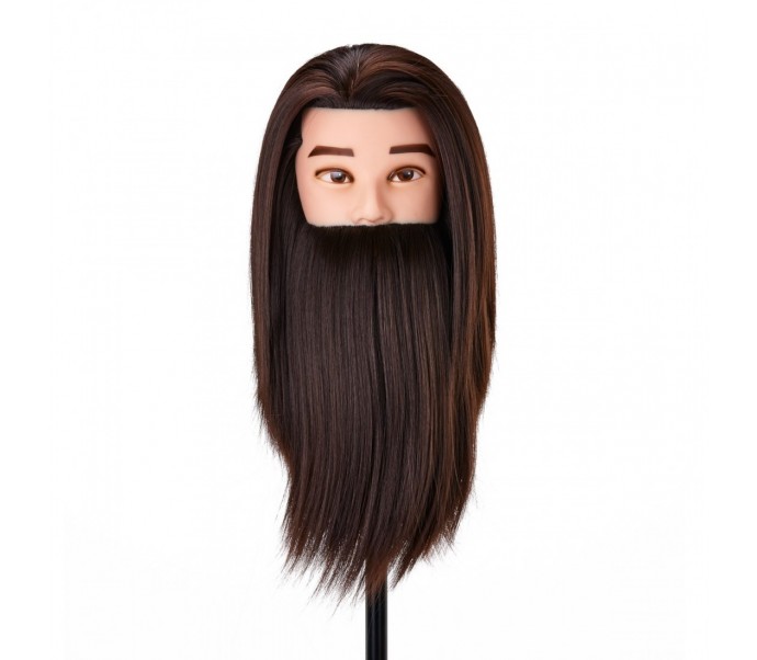 Główka treningowa z brodą fryzjerska Gabbiano WZ4 syntetyczne włosy, kolor 4H, długość 8"+6"