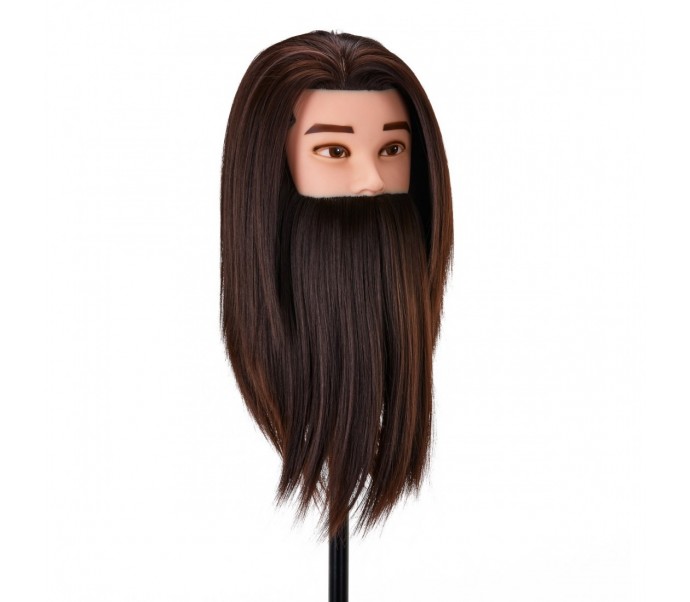 Główka treningowa z brodą fryzjerska Gabbiano WZ4 syntetyczne włosy, kolor 4H, długość 8"+6"