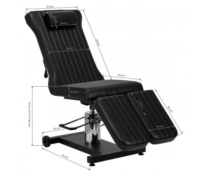 Pro Ink 611 tatuiruotės kėdė juoda