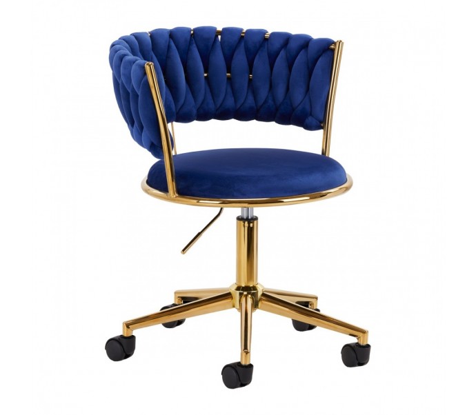 4Rico pasukama kėdė QS-GW01G aksominė tamsiai mėlyna
