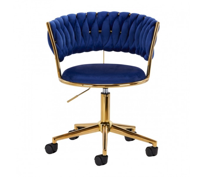 4Rico pasukama kėdė QS-GW01G aksominė tamsiai mėlyna