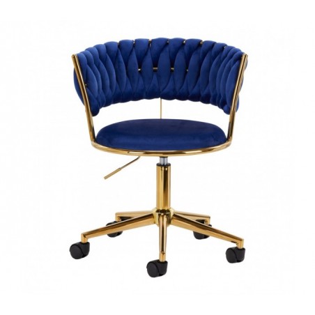 4Rico pasukama kėdė QS-GW01G aksominė tamsiai mėlyna