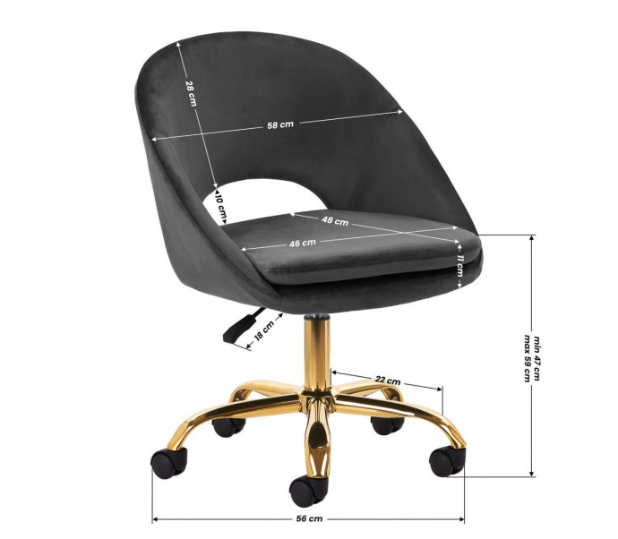 4Rico pasukama kėdė QS-MF18G pilkas aksomas