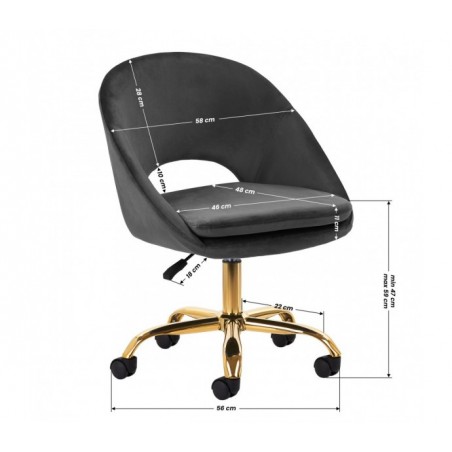 4Rico pasukama kėdė QS-MF18G pilkas aksomas