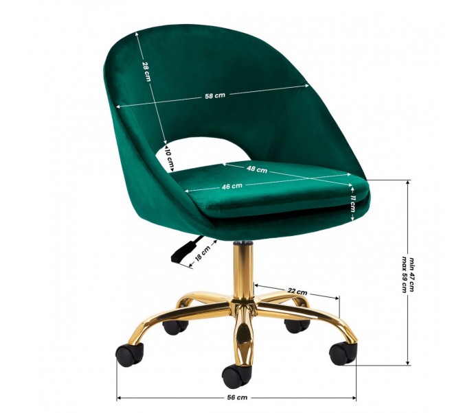 4Rico pasukama kėdė QS-MF18G aksominė žalia