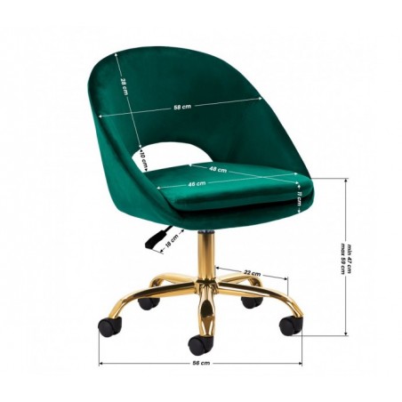 4Rico pasukama kėdė QS-MF18G aksominė žalia