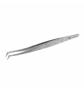Lenktas blakstienų pincetas STALEKS PRO EXPERT 40 type 12