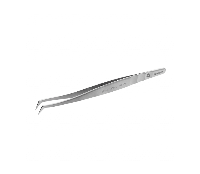 Lenktas blakstienų pincetas STALEKS PRO EXPERT 40 type 12