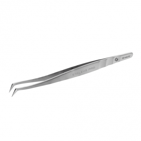 Lenktas blakstienų pincetas STALEKS PRO EXPERT 40 type 12