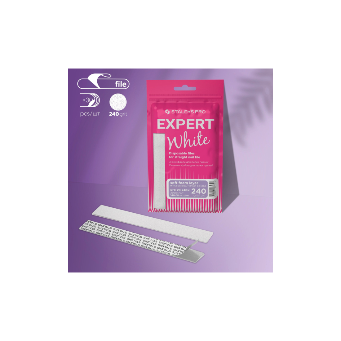 STALEKS PRO Klijuojami abrazyvai tiesiai dildei EXPERT 240gr (DFE-20-240W)