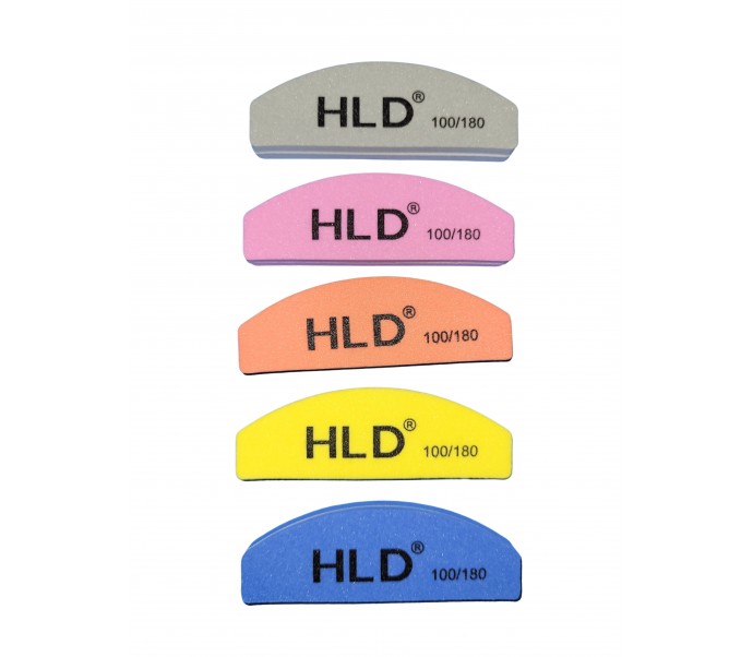 Vienkartinis mini nagų poliruoklis "HLD", D forma, 100/180 gritų