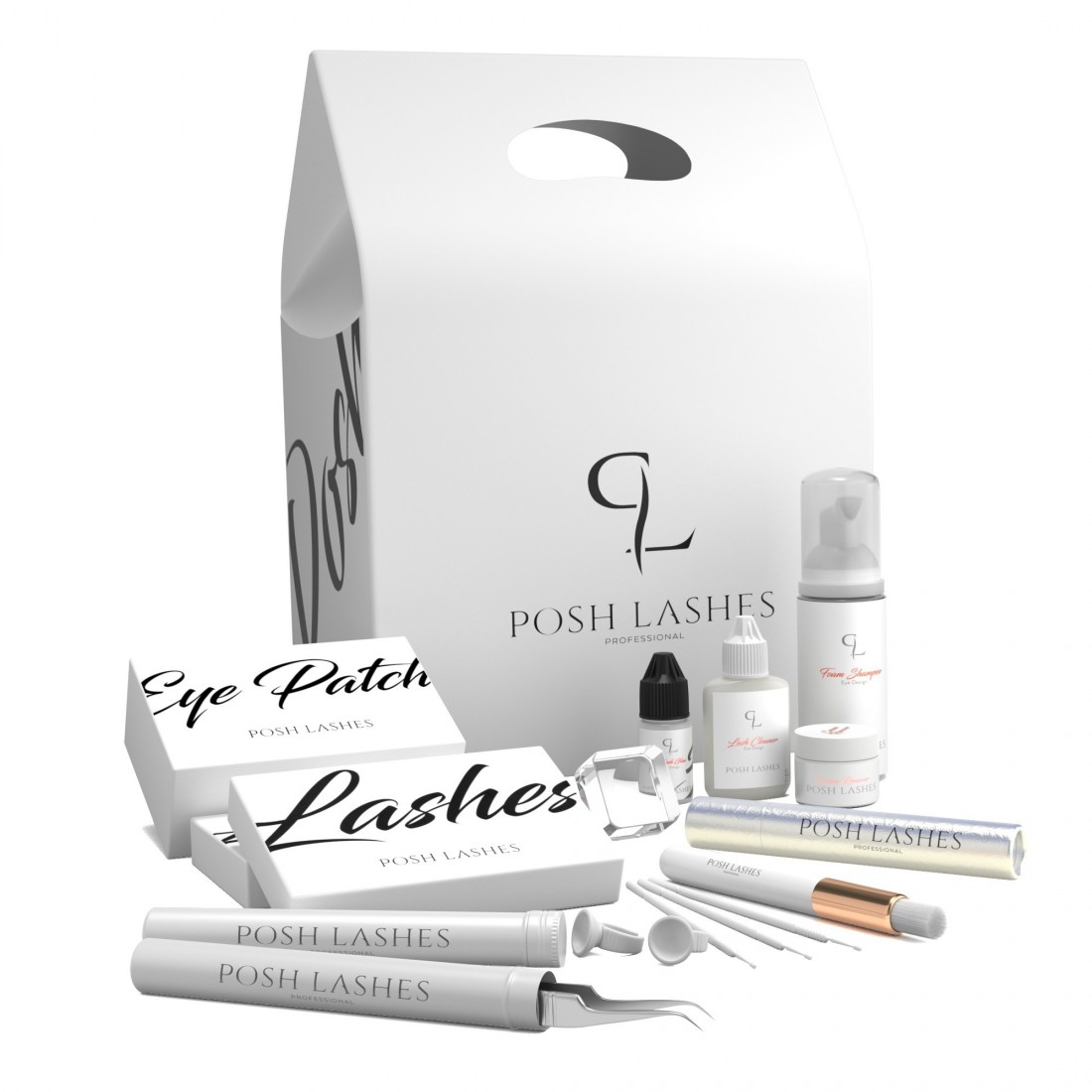 POSH LASHES blakstienų priauginimo rinkinys "Starter kit"