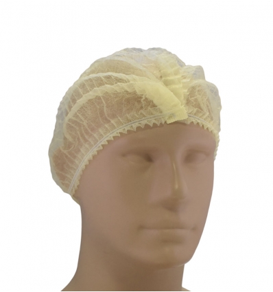 Vienkartinės neaustinės medžiagos kepuraitės geltonos 100vnt