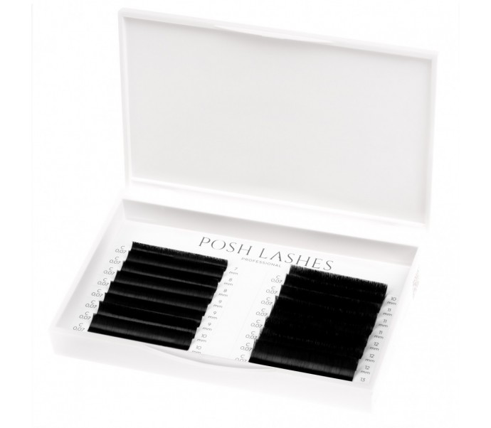 C, 0.07,  Black, 7-13 mm "POSH LASHES 60 Minute" blakstienos