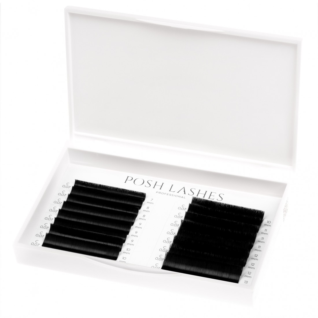 C, 0.07,  Black, 7-13 mm "POSH LASHES 60 Minute" blakstienos