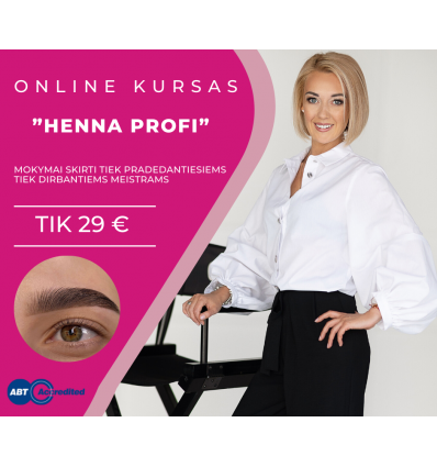 Antakių dizaino online kursas "HENNA PROFI"