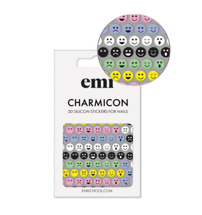 E.Mi Charmicon 3D Silikoniniai lipdukai Nr. 197 Colored Smiles