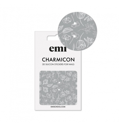 E.Mi Charmicon 3D Silikoniai lipdukai 177 White Flowers