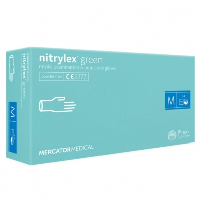 Nitrilinės pirštinės Nitrylex, žalios spalvos, 100vnt.