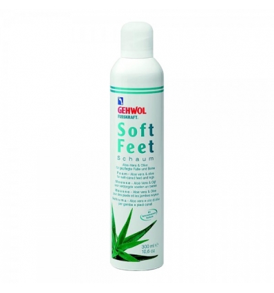 GEHWOL FUSSKRAFT Soft Feet Foam sausos odos putos su alaviju, alyvuogių aliejumi ir hialiurono rūgštimi, 300 ml