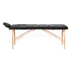 Sulankstomas masažo stalas medinis Komfort Lux 3 segmentų 190x70 juodas