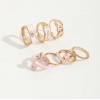 Žiedų rinkinys, auksinės ir rožinės spalvos