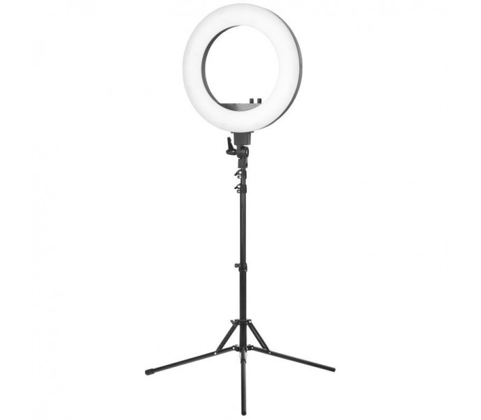 LEMPA "RING LIGHT" 18" 48W LED STACIONARI, JUODA