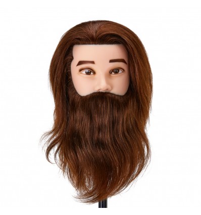 Gabbiano WZ4 treniruočių galva su barzda, natūralūs plaukai, spalva 4H, ilgis 22cm