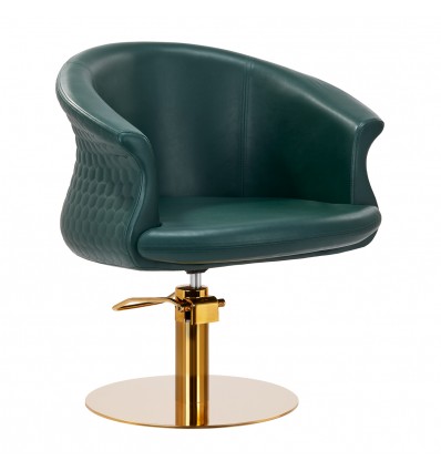 Gabbiano kirpyklos kėdė Wersal, žalios ir aukso spalvos