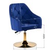 4Rico pasukamas fotelis QS-BL14G tamsiai mėlynas aksomas