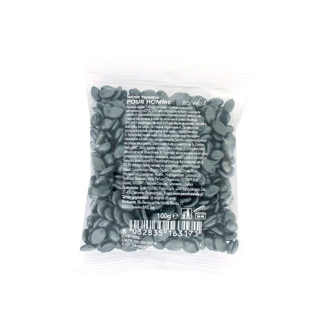 ItalWax depiliacinis vaškas vyrams SILVER POUR HOMME, 100g