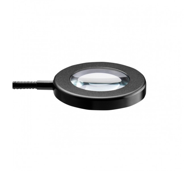 LAMPKA LUPA LED SNAKE RING NA BIURKO CZARNA