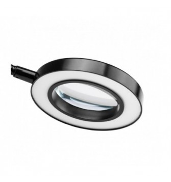 LAMPKA LUPA LED SNAKE RING NA BIURKO CZARNA