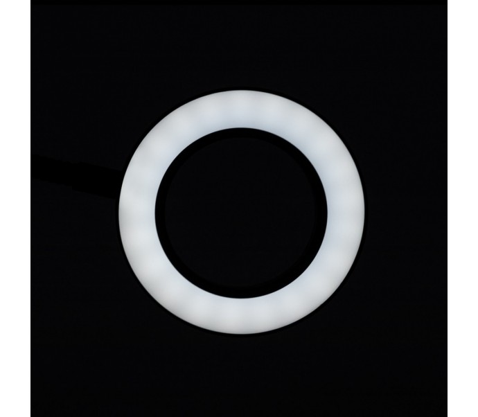 LAMPKA LUPA LED SNAKE RING NA BIURKO CZARNA