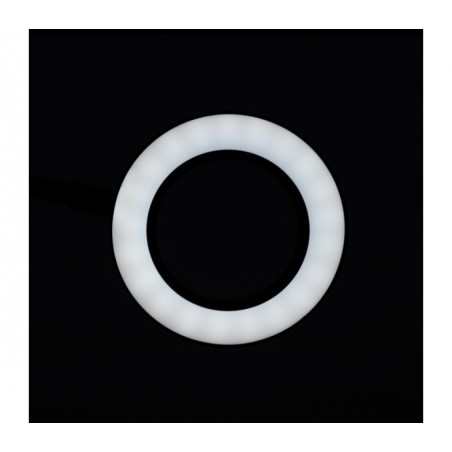LAMPKA LUPA LED SNAKE RING NA BIURKO CZARNA