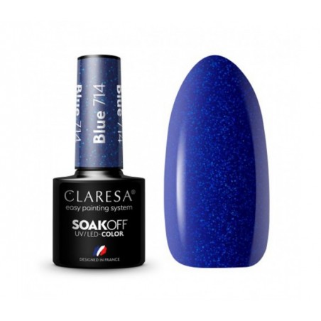 CLARESA Lakier hybrydowy BLUE 714 -5g