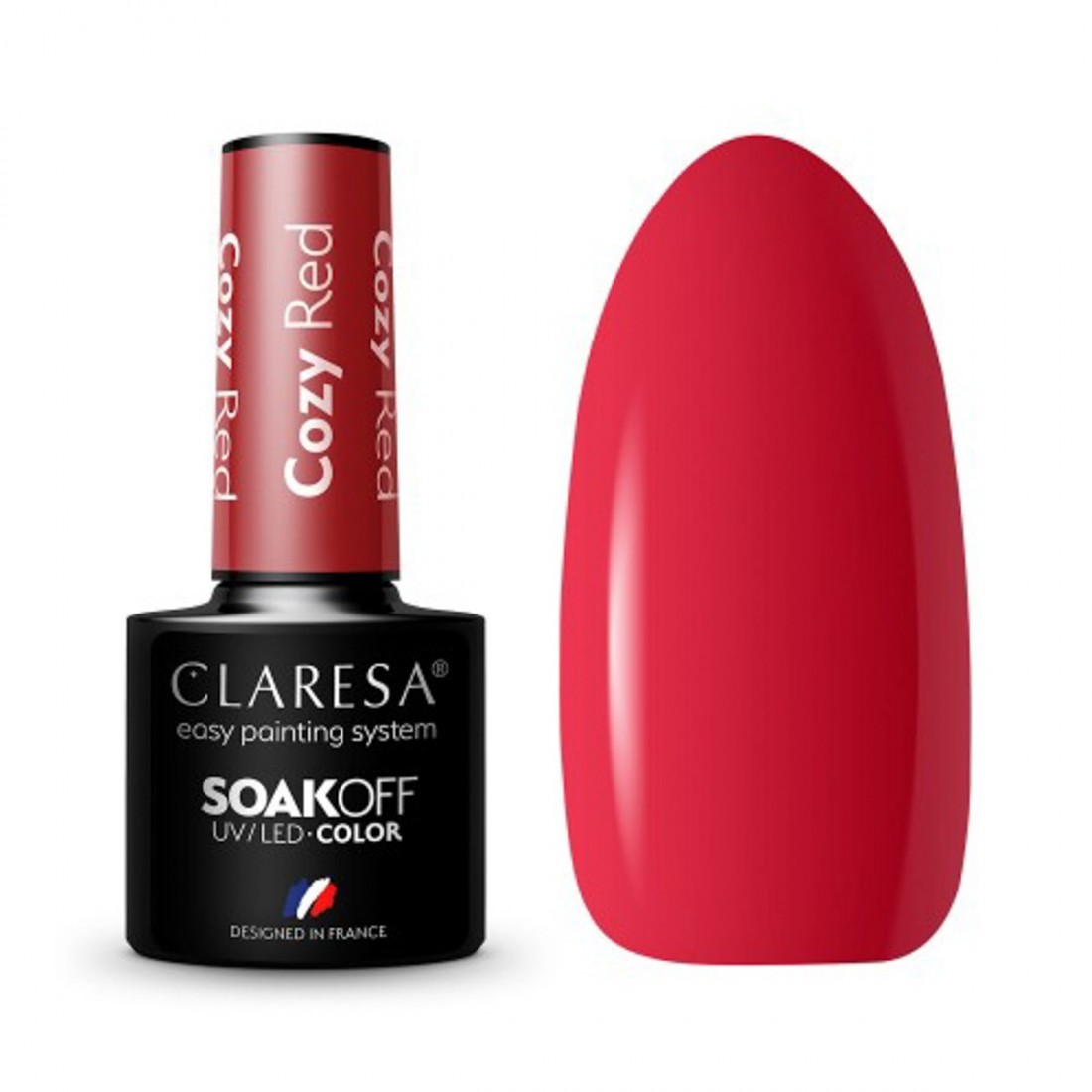 CLARESA Hibridinis gelinis lakas COZY RED -5g