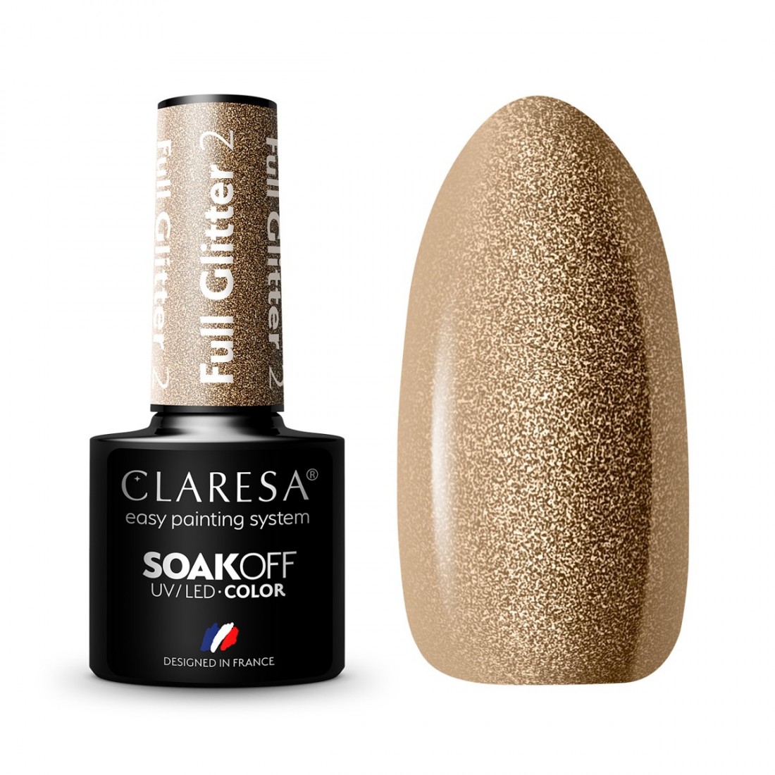 CLARESA Hibridinis gelinis lakas (FULL GLITTER 2) -5g