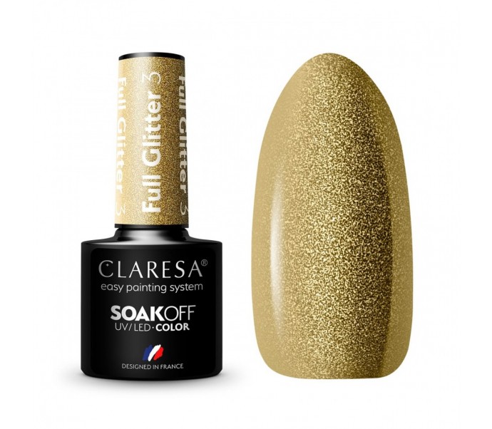 CLARESA Hibridinis gelinis lakas (FULL GLITTER 3) -5g